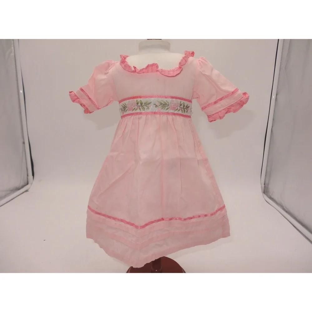 American Girl Caroline Abbott Pink Meet Dress Floral Embroidery